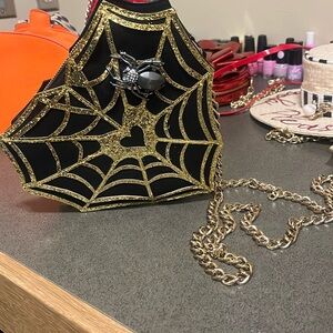 Betsey Johnson Spider Web Heart Bag